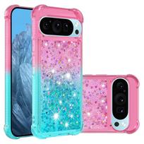 Blizgus skystas plaukiojantis spalvotas žėrutis apsauginis dėklas Google Pixel 10 9 8 Pro XL 8 9A 8A 7A krioklio dėklas Google Pixel 10 pink