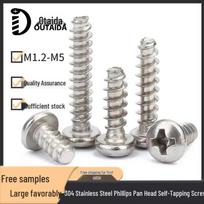 304 Stainless Steel Phillips Pan Head Self-Tapping Screws M1.7-M5 M1.4*3