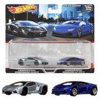 Hot Wheels Premium Lamborghini Aventador Coupe Lamborghini Huracan LP HFF32 2-Pack / 610-4 [Ages 3+] Yellow/Blue 1/64