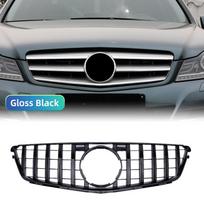 For Mercedes Benz C W204 2007-2014 Front Bumper Grille Hood Grill  Silver/Black Bumper Grille Car Accessories