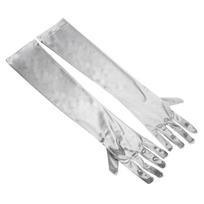 Mittens Solid Color Satin Women Long Gloves Party Formal Gloves Arm Warmer Full Finger  Gloves sidabras