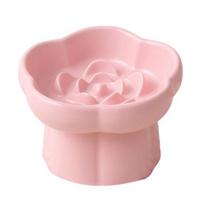 Yousheng Ceramic Slow Feeder Pet Bowl, Dogs Cats Anti-Choking Slow Eating Food Bowl, Elevated Feeding Bowl for Dry & white