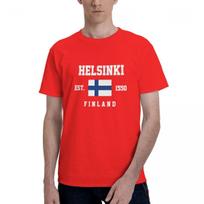 100 Cotton Helsinki Finland Flag t shirts Men Casual tshirts Women Clothing TShirts Tops Tees S6XL Gift S