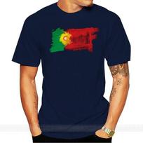 Fashion Portugal Flag In Cool Brush Design Gift T Shirt For Men Cotton Men Tshirts ShortSleeve S