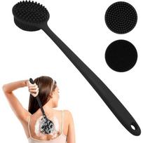 Silicone Back Scrubber for Shower 15in Long Handle Body Brush 2-Sided Exfoliating & Massage Brush Creates Rich Foam Long Handle Back Scrubber for juoda