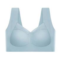 Sexy Seamless Bra Push Up Sports Brassiere Bh Woman Lace Bralette Wireless Bra Unwired Yoga Top Women's Bras Without Bones Asian L=EU S šviesiai mėlyna spalva