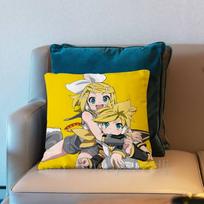 K-Kagamine-Es Rin Len 02 Pillowcases Cute Funny Pillow Case For Wedding Party Home Decor Comfy Pillow Cover Peach skin 18*18(CM)-1Pcs