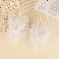 1Pair Flare Bead Sleeve Pearl Mesh Fake Arm Lace Sleeve Manicure Photo Background Wedding Tulle False Cuffs Decoration balta