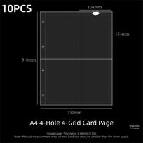 10Pcs Multiple Pockets Clear Sheets Sleeve DIY Binder A4 Kpop Photocard Binder 4 Hole 4 Ring Card Stamp Die Jewelry Storage