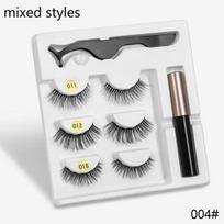 Magnetinės blakstienos natūralios dirbtinės blakstienos 3D Mink pakartotinio naudojimo blakstienos vandeniui atsparus skystas akių pieštukas su pincetu 004