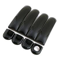 For Seat Leon MK1 MK2 Toledo Mii e-Mii Carbon Fiber Printed Exterior Side Door Handle Cover Door Bowl Trim Moulding Frame 1 Key Hole Handle