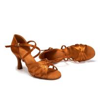 Moterims Tango Salės Lotynų Valsas Šokio Mergaitėms Šventiniai Batai Aukštakulniai 7.5CM 41 ruda