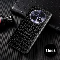 Luxury Crocodile Leather Case For Realme 13 Pro Plus 5G Slim Fit Premium Cover for Realme 13 Pro case Realme 13 5G juoda