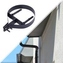 8 colių reguliuojamas vamzdžio laikiklis kaminui, sieninis gnybtas viryklei juoda