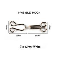 „Metalinė antikorozinė sagtis: Mink Velvet kelnės / sijono kabliukas paslėptam uždarymui 21# Silver White