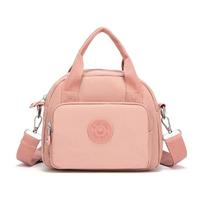 Portable Crossbody Bag Women's Multi-Layer Large Capacity Lightweight Shoulder Bag Oxford Mother Bag rožinė