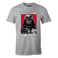 Star Wars Mens WhoÂ´s Your Daddy T-Shirt S pilka