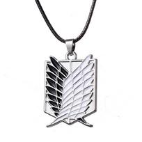 1 Pair Anime Attack on Titan Wings of Freedom Investigator Logo Alloy Pendant Jewelry Necklace Party Accessories