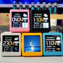 Smart WIFI Weather Station Clock with Cute GIF Animations Easy Install Desktop Decoration MINI Electronic Album DIY juoda