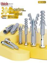 Hex Self-Tapping Screw and Rubber Plug Wall Mount Bolt Set (M8-M14) Single gray hose M8*40 [50 pieces]