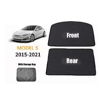 Automobilio stiklinio stogo saulės skydelis, skirtas Tesla Model S 2015-2021 m., priekinis, galinis, atidaromas stoglangis, priekinio stiklo apsauginis tinklas, UV apsauga, interjero dangalas 2pcs Set