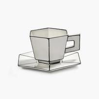 SERAX Carte Blanche Black Coffee Cup and Saucer