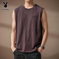 PLAYBOY Men's Premium Heavyweight Sleeveless T-Shirt 2XL tamsiai violetine spalva