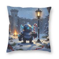 Clash Royale Mini P.E.K.K.A Square Pillowcase Polyester Linen Velvet Creative Decorative Throw Pillow Case Room Cushion Cover Peach skin 18*18(CM)-1Pcs