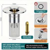 2Pcs Pop-Up Sink Filter Plug Stopper 304 Stainless Steel Brass Core Wash Basin Hair Catcher Strainer for Bathroom kitchen Sink United States