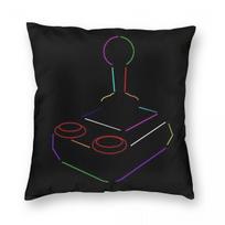 Retro Joystick Square Pillowcase Polyester Linen Velvet Printed Zip Decorative Throw Pillow Case Bed Cushion Cover Peach skin 18*18(CM)-1Pcs