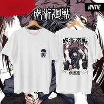 Jujutsu Kaisen Megumi Fushiguro Printed Pure Cotton T-Shirt, Harajuku Style Casual Fashion Short Sleeve Tee for Men and Women Summer T-Shirt 4XL