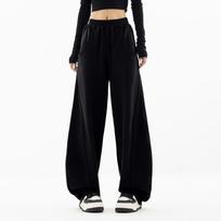 Women Casual Sweatpants Elastic Waistband with Pockets Loose Fit Straight Leg Wide Leg Sports Pants for Everyday Wear M juoda