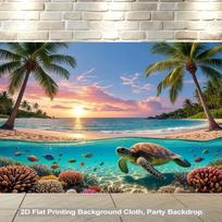 1pc summer beach backdrop banner suitable for summer theme party garden decoration anniversary holiday celebration 100x150cm