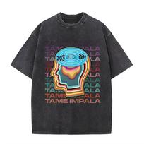 Rock Band Tame Impala Deadbeat Tour 2026 Album T-shirt Mens Vintage Oversized Washed T Shirt Hip Hop Fans Gift Short Sleeve Tees S įvairiaspalvis