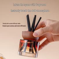 Zen Ebony Flameless Aroma Diffuser with Rattan Sticks for Bedroom, Living Room, Bathroom Odor Elimination Gardenia