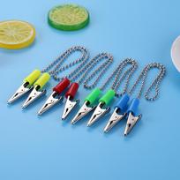 Random Dental Bib Clips Fully Autoclavable Dental Patient Bib Clamp Reusable Dental Scarf Clamps with Metal Ball Chain Oral Care China Mainland