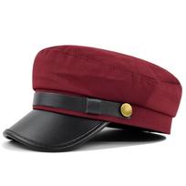 Flat Cap Vintage Navy Cap Flat Top Hat Octagonal Hat Flat Peaked Caps Duck Tongue Cap Warm Beret Hats Women Men black