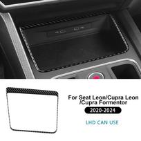 vrdpn5 For Seat Leon MK4 Cupra Leon Cupra Formentor 2020-2022 2023 2024 Soft Carbon Fiber Sticker LHD RHD Car Wireless Charging Frame