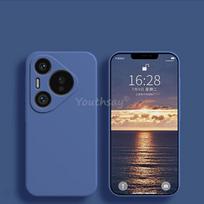 For Huawei Pura 80 Ultra Case Pura 80 Ultra Cover Liquid Silicone Plain TPU Anti-drop Phone Protector Huawei Pura 80 Ultra Case Pura 80 Ultra mėlyna