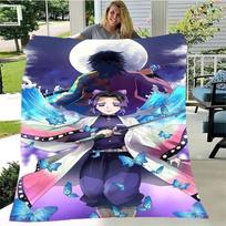 Mados vaiduoklis, 3D spausdintas komiksų personažas Kamado Nezuko ekrano užsklanda mergaitei dovanų antklodė sofa-lova Kelionių stovyklavimo antklodė 130cm by 150cm