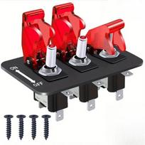 24V 12V Switch Panel Racing Car Starter Ignition Start Button Light Toggle Rocker 20A Fuse Accessories for Boat Truck Trailer RV raudona