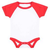 Larkwood Baby Essential Short-Sleeved Baseball Babysuit 2026-12-06 00:00:00 raudona/balta