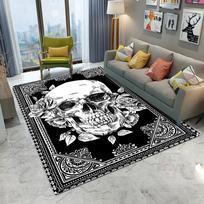 Retro dekoratyvinis raštas Kaukolės kilimas Svetainės sofos miegamojo darbo kambario virtuvės įėjimo durų kilimėlis Neslystantis žaidimo kortų dekoras kilimas 40x60cm