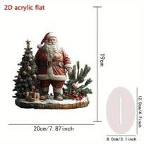 Acrylic Christmas Snow Globe with Santa, Reindeer, and Snowman Ornament