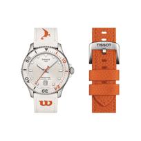 TISSOT Starfish kolekcijos kvarcinis mechanizmas 300 metrų atsparumas vandeniui Unisex laikrodis 40mm baltas ciferblatas T120.410.17.011.00 White Dial