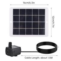 Solar Kit Solar Fountain Pump Environmentally Friendly 3W 5V Panel 7 Nozzles Water Height 50Cm for Bird Bath Garden Decoration Fish Small Pond