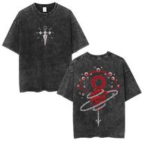 Hunter x Hunter Kurapika  Chained Heart & Scarlet Eyes  Vintage Washed Oversized Dark Streetwear T-Shirt L