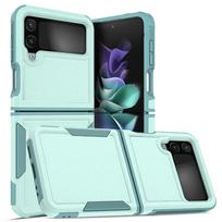 Applicable to Samsung Sam Z Flip7 folding screen mobile phone case set sail matte anti-drop PC + TPU protective case Samsung galaxy z flip 4 melsvai žalia