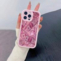 Pink dollar applies to Apple 15 mobile phone case iphone12promax trendy brand 14/13 silicone 16 anti-drop case Apple 7/8/se2 rožinė