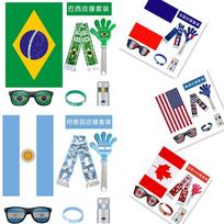 2026 FIFA World Cup Argentina Soccer Fan Kit Flags Glasses Clappers Face Paint Props Set United states